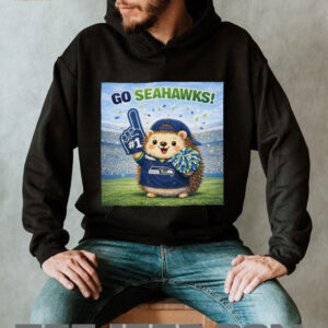 Cute Hedgehog Seattle Football Fan “Go Seahawks” Cartoon T Shirt