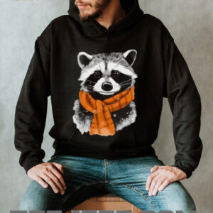 Cute Raccoon Wearing Orange Plaid Scarf Winter T Shirt Cute Raccoon Wearing Orange Plaid Scarf Winter T Shirt