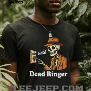 Dead Ringer Skeleton Pun Vintage Noir Detective T Shirt