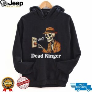 Dead Ringer Skeleton Pun Vintage Noir Detective T Shirt