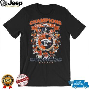 Denver Broncos 2025 AFC Champions Signature Team Graphic T Shirt Denver Broncos 2025 AFC Champions Signature Team Graphic T Shirt