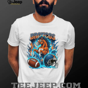 Denver Broncos Football Fire Mascot T Shirt
