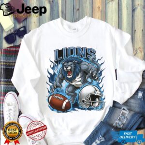 Detroit Lions Blue Fire Football Mascot Shirt Detroit Lions Blue Fire Football Mascot Shirt