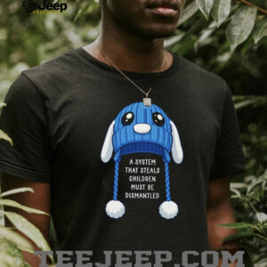 Dismantle The System Blue Beanie Knit Cap Social Statement T Shirt