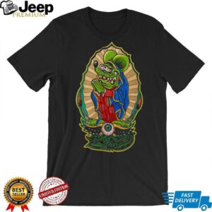 Ed Roth Style Green Rat Monster Virgin Mary Parody Lowbrow Art T Shirt