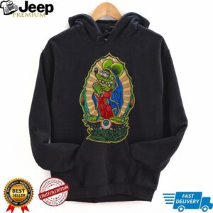 Ed Roth Style Green Rat Monster Virgin Mary Parody Lowbrow Art T Shirt