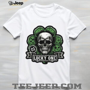 Edgy Lucky One Skull and Clover St. Patrick’s Day Graphic T Shirt Edgy Lucky One Skull and Clover St. Patrick’s Day Graphic T Shirt