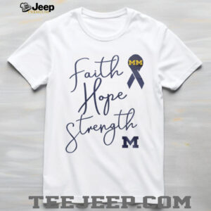 Faith Hope Strength Awareness Ribbon Navy & Gold M T Shirt