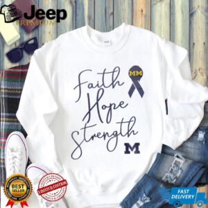 Faith Hope Strength Awareness Ribbon Navy & Gold M T Shirt