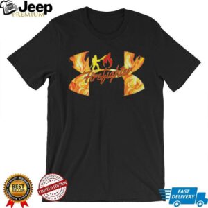 Firefighter Flame Silhouette Hero Graphic T Shirt