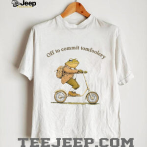 Frog Riding Kick Scooter Tomfoolery Illustration Aesthetic Graphic Tee