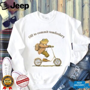 Frog Riding Kick Scooter Tomfoolery Illustration Aesthetic Graphic Tee
