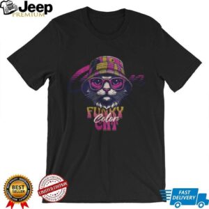 Funky Cat Retro 90s Style Bucket Hat and Sunglasses Aesthetic T Shirt Funky Cat Retro 90s Style Bucket Hat and Sunglasses Aesthetic T Shirt