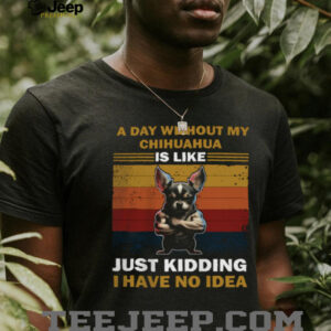 Funny Buff Chihuahua Muscle Dog Retro Sunset Quote T Shirt