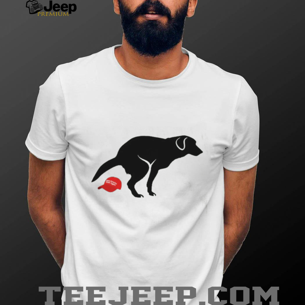 Funny Dog Pooping on Red MAGA Hat Political Satire T Shirt Funny Dog Pooping on Red MAGA Hat Political Satire T Shirt