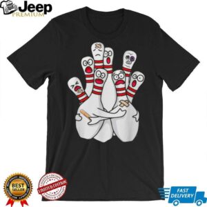 Funny Injured Bowling Pins Cartoon Graphic T Shirt Bowling Humor