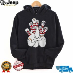 Funny Injured Bowling Pins Cartoon Graphic T Shirt Bowling Humor