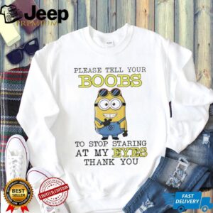 Funny Minion “Stop Staring At My Eyes” Humorous Quote T Shirt