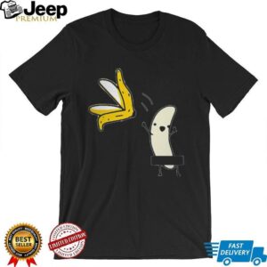 Funny Naked Banana Peeling Itself Censored Cartoon Humor T Shirt