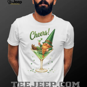 Funny St. Patrick's Day Gnome in Martini Glass “Cheers” T Shirt