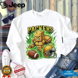 Green Bay Packers Cheese Head Muscle Mascot Fire T Shirt Green Bay Packers Cheese Head Muscle Mascot Fire T Shirt