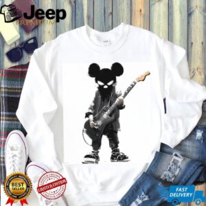 Grunge Cartoon Rocker Mouse Playing Electric Guitar Shirt