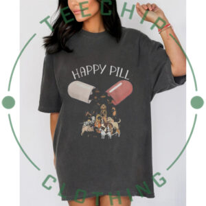 Happy Pill Puppy Dog Breeds Capsule Fun Pet Lover Graphic Shirt Happy Pill Puppy Dog Breeds Capsule Fun Pet Lover Graphic Shirt
