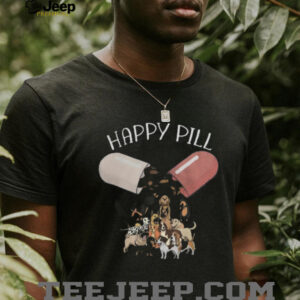 Happy Pill Puppy Dog Breeds Capsule Fun Pet Lover Graphic Shirt
