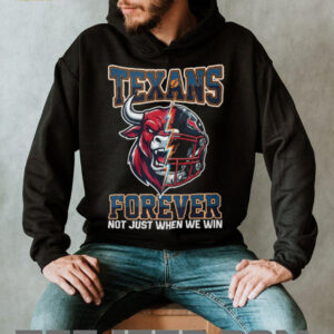 Houston Texans Forever Not Just When We Win Bull Mascot Split Helmet T Shirt