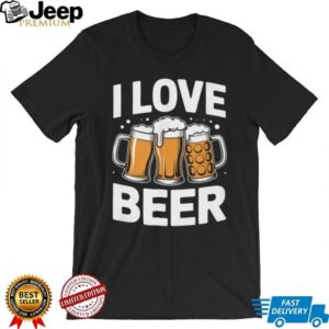 I Love Beer Classic Mugs Graphic Pub & Drinking T Shirt