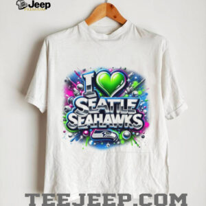 I Love Seattle Seahawks Airbrush Graffiti Style NFL Fan T Shirt I Love Seattle Seahawks Airbrush Graffiti Style NFL Fan T Shirt