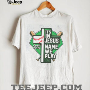 In Jesus Name We Play Baseball Cross T Shirt Design Christian Sports