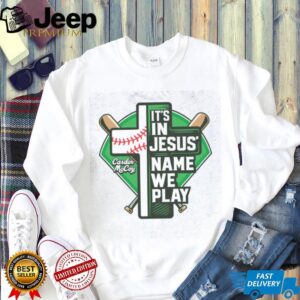 In Jesus Name We Play Baseball Cross T Shirt Design Christian Sports