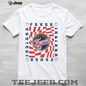 Indiana Fever WNBA Basketball Trippy Checkered Graphic T Shirt