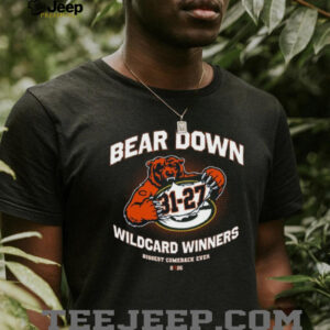 Chicago Bears Bear Down 31 27 Wildcard Winners Biggest Comeback 2025 T Shirt Chicago Bears Bear Down 31 27 Wildcard Winners Biggest Comeback 2025 T Shirt