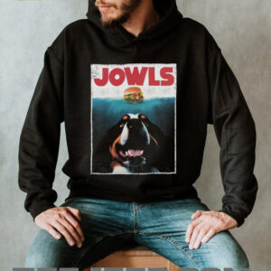 “JOWLS” Bernese Mountain Dog Burger Jaws Parody T Shirt “JOWLS” Bernese Mountain Dog Burger Jaws Parody T Shirt