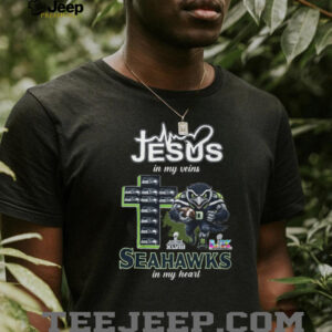Jesus In My Veins Seahawks In My Heart Christian Football Fan T Shirt Jesus In My Veins Seahawks In My Heart Christian Football Fan T Shirt