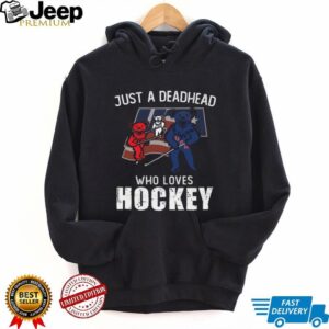 Just A Deadhead Who Loves Hockey USA Flag Dancing Bears T Shirt
