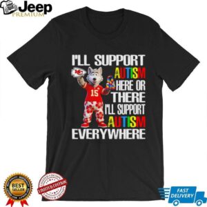 Kansas City Chiefs KC Wolf Mascot Autism Awareness Support T Shirt Kansas City Chiefs KC Wolf Mascot Autism Awareness Support T Shirt