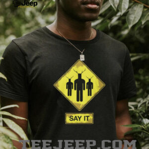 Knights Who Say Ni Road Sign T Shirt “Say It” Warning Graphic Knights Who Say Ni Road Sign T Shirt “Say It” Warning Graphic