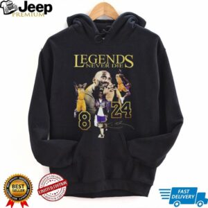 Legends Never Die Kobe Bryant 8 24 Mamba Mentality Gold Graphic Tee