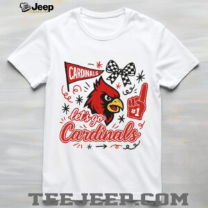 Let's Go Cardinals Fan Spirit Mascot Bow and Megaphone Sweatshirt