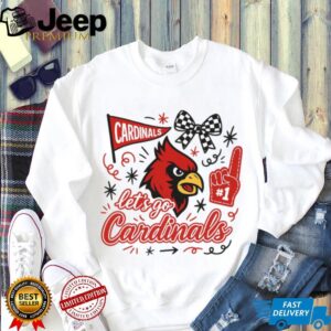 Let's Go Cardinals Fan Spirit Mascot Bow and Megaphone Sweatshirt