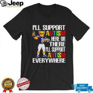 Los Angeles Chargers Boltman Mascot Autism Awareness Support T Shirt Los Angeles Chargers Boltman Mascot Autism Awareness Support T Shirt
