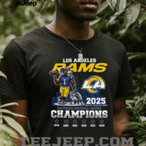 Los Angeles Rams 2025 National Football League Champions History T Shirt