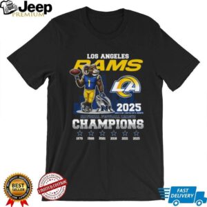 Los Angeles Rams 2025 National Football League Champions History T Shirt