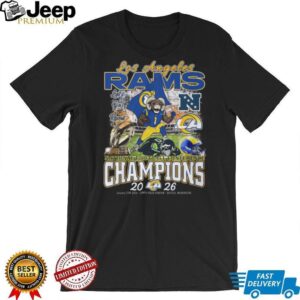 Los Angeles Rams 2026 NFC Champions Victory Celebration Graphic T Shirt Los Angeles Rams 2026 NFC Champions Victory Celebration Graphic T Shirt