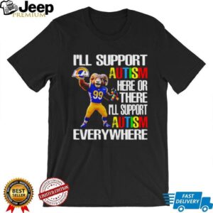 Los Angeles Rams Rampage Mascot Autism Awareness Support T Shirt Los Angeles Rams Rampage Mascot Autism Awareness Support T Shirt