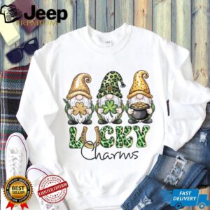 Lucky Charms Gnomes Leopard Print Clover Gold Pot T Shirt