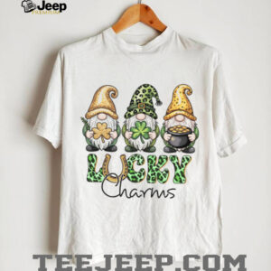 Lucky Charms Gnomes Leopard Print Clover Gold Pot T Shirt